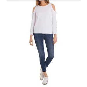 VINCE CAMUTO | Cold Shoulder Snap Sleeve Top Medium